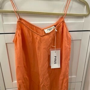 Orange Silk Sleeveless Camisole